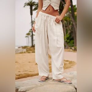 Free People Cream Relaxed Joggers